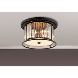Guilford Ceiling Lamp, 4 Light E27, Satin Black, Clear - thumbnail 3