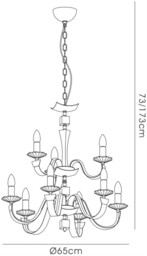 Nardini Ceiling Pendant Chandelier 2 Tier 9 Light Polished Chrome, Black Faux Leather, Crystal - thumbnail 3