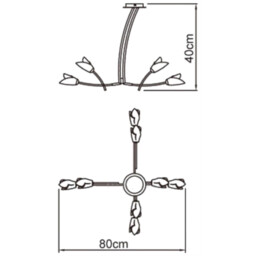 Pietra Pendant 4 Arm 8 Light G9, Antique Brass - thumbnail 5