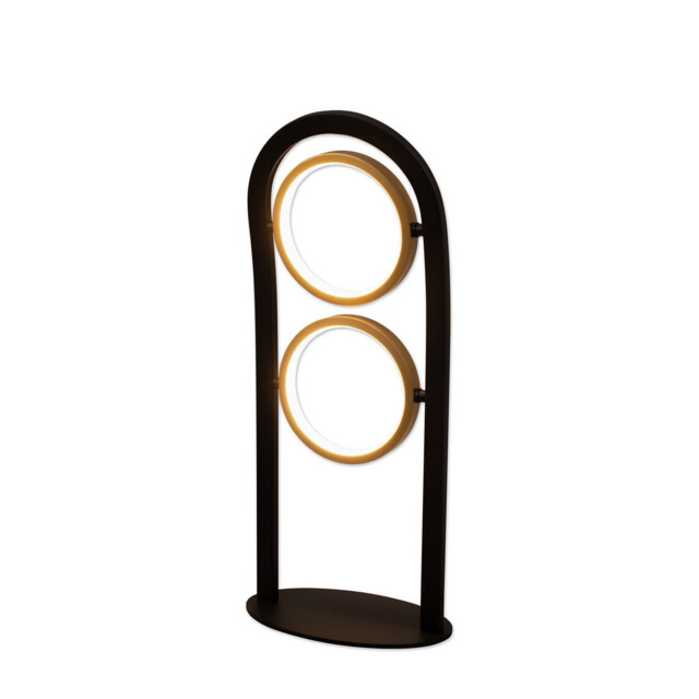 Geneseo Table Lamp, 2 Ring, 16W LED, 3200K, 880lm, Satin Black, Gold - image 1