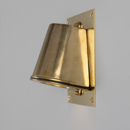 Wade Outdoor Wall Light With Back Plate, Raw Brass, IP54 - thumbnail 3