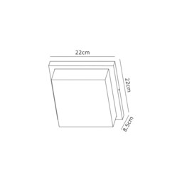 Providence Flush Wall Lamp, 1 x 16W LED, 3000K, 1135lm, IP65, Anthracite, Opal, Clear PC - thumbnail 2