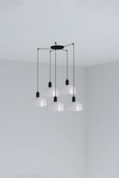 Tatawin Medium Cluster Pendant Ceiling Light Black, Gloss White 5x E27