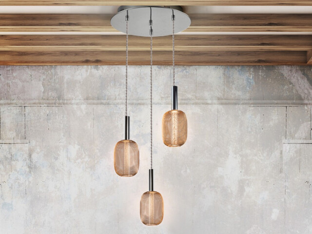Micran Dimmable Pendant Light Cluster Drop, Chrome-Gold - image 1