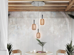 Micran Dimmable Pendant Light Cluster Drop, Chrome-Gold - thumbnail 2