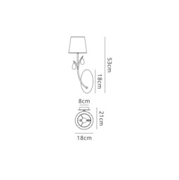 Andrea Wall Light, Polished Chrome, White Shades, Black Crystal Droplets - thumbnail 2