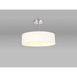 Baymont Polished Chrome 5 Light E27 Semi Flush Fixture, With 45cm x 15cm Faux Silk Shade, White - thumbnail 2
