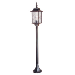 Wexford 1 Light Outdoor Bollard Lantern Black Silver IP43, E27 - thumbnail 1
