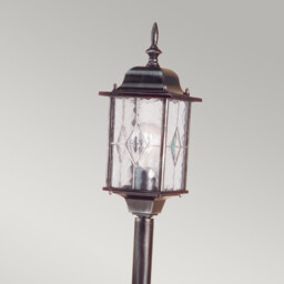 Wexford 1 Light Outdoor Bollard Lantern Black Silver IP43, E27 - thumbnail 2