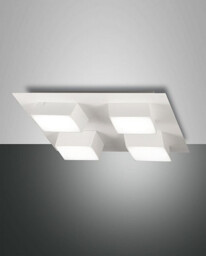 Lucas Integrated LED Semi Flush Light White Glass