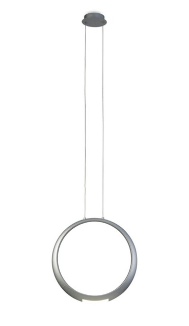 Ring Ceiling Pendant 50cm Round, 23W LED, 3000K, 1600lm, Silver, 5yrs Warranty - image 1