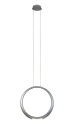 Ring Ceiling Pendant 50cm Round, 23W LED, 3000K, 1600lm, Silver, 5yrs Warranty - thumbnail 1