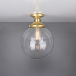 Riad 25cm Globe Ceiling Light, Satin Brass - thumbnail 2