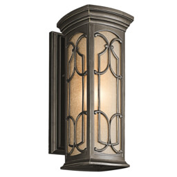 Franceasi 1 Light Outdoor Medium Wall Lantern Light Olde Bronze IP44, E27 - thumbnail 1