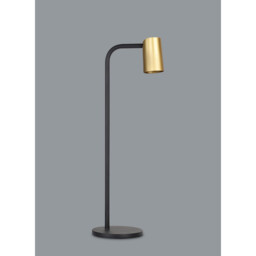 Sal Tall Table Lamp With Inline Switch 1 Light GU10, Satin Gold/Matt Black - thumbnail 2