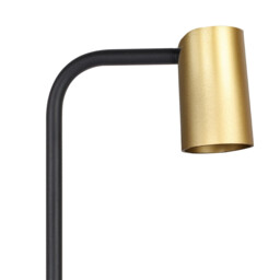 Sal Tall Table Lamp With Inline Switch 1 Light GU10, Satin Gold/Matt Black - thumbnail 5