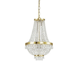 Caesar  6 Light Crystal Chandelier Gold Finish, G9