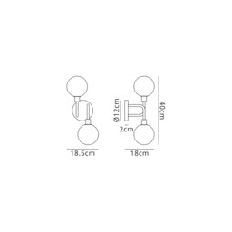 Humphrey Wall Lamp, 2 Light G9, Graphite, Satin Nickel, Smoke Glass - thumbnail 2