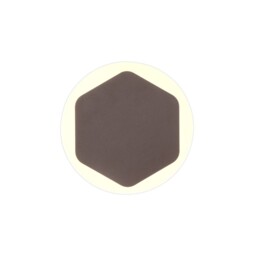 Altona Magnetic Base Wall Lamp, 12W LED 3000K 498lm, 15cm Vertical Hexagonal 19cm Round Centre, Coffee, Acrylic Frosted Diffuser - thumbnail 1