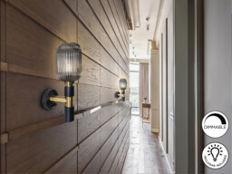 Norma Wall Lamp Black, Brass 1xE27 870lm - thumbnail 2