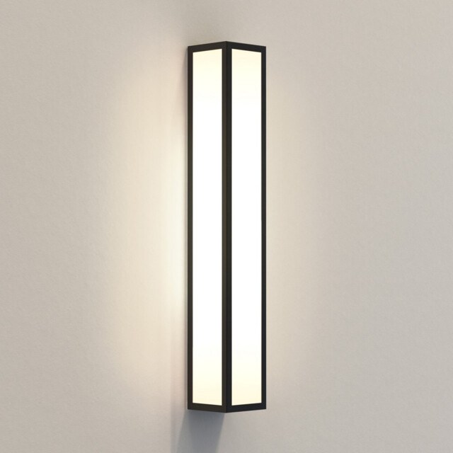 Salerno Bathroom Flush Wall Light Textured Black IP44, LED E14