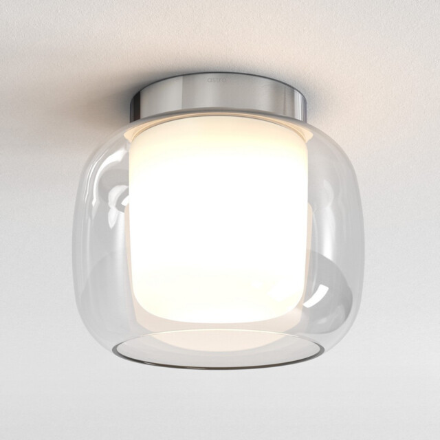Aquina Bathroom 24cm Ceiling Light Polished Chrome with Glass Shade - image 1