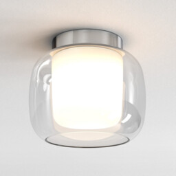 Aquina Bathroom 24cm Ceiling Light Polished Chrome with Glass Shade - thumbnail 1