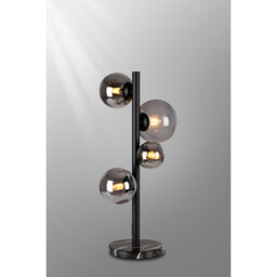 Marshall Table Lamp, 4 Light G9, Satin Black, Smoke Plated Glass - thumbnail 3
