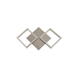Art 2 Light Square Led Wall, Flush Fitting - Satin Silver - thumbnail 2