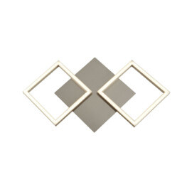 Art 2 Light Square Led Wall, Flush Fitting - Satin Silver