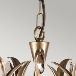 Lily 5 Light Chandelier Metallic Bronze Floral Leaves Design - thumbnail 2