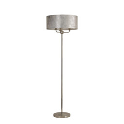 Banyan 3 Light Switched Floor Lamp With 50cm x 20cm Silver Leaf With White Lining Shade Polished Nickel/Silver Leaf - thumbnail 5