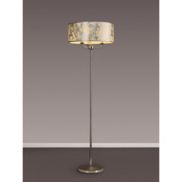 Banyan 3 Light Switched Floor Lamp With 50cm x 20cm Silver Leaf With White Lining Shade Polished Nickel/Silver Leaf - thumbnail 2