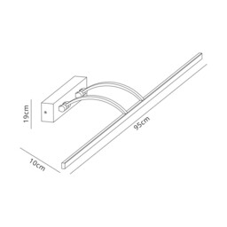 Walton Large 2 Arm Wall Lamp, Picture Light, 1 x 16W LED, 3000K, 1200lm, Satin Nickel - thumbnail 2