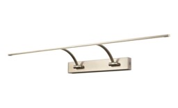 Walton Large 2 Arm Wall Lamp, Picture Light, 1 x 16W LED, 3000K, 1200lm, Satin Nickel - thumbnail 1