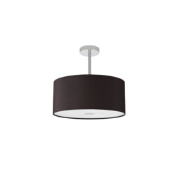 Baymont Polished Chrome 3 Light E27 Semi Flush With 40cm x 18cm Faux Silk Shade, Black/White Laminate - thumbnail 5