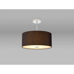 Baymont Polished Chrome 3 Light E27 Semi Flush With 40cm x 18cm Faux Silk Shade, Black/White Laminate - thumbnail 2