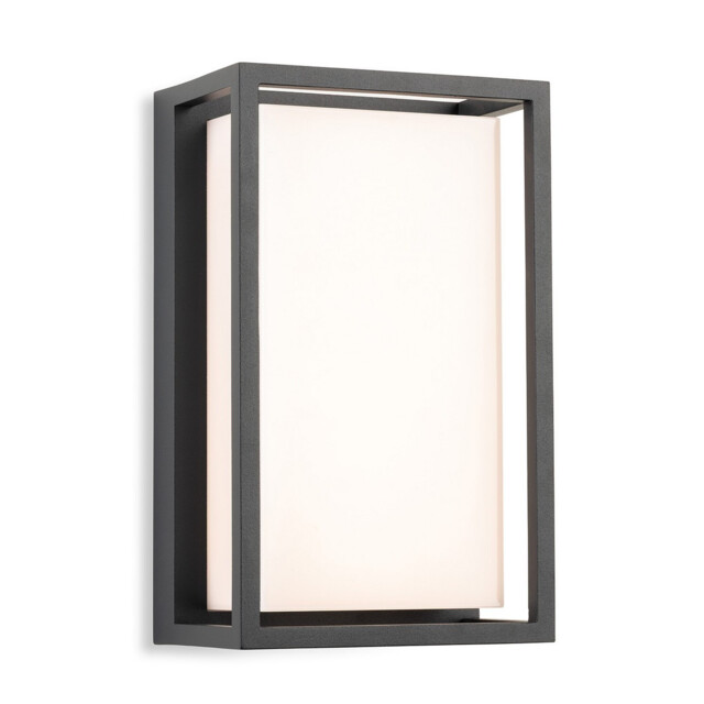 Lyon Wall Light Graphite with Opal White Polycarbonate Diffuser 6w LED 3000-4000-5000K CCT IP65
