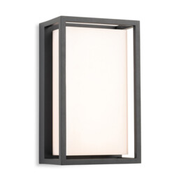 Lyon Wall Light Graphite with Opal White Polycarbonate Diffuser 6w LED 3000-4000-5000K CCT IP65