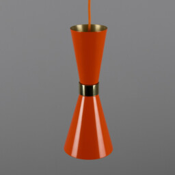 Cairo Coloured Pendant Light, Polished Brass, Orange - thumbnail 5