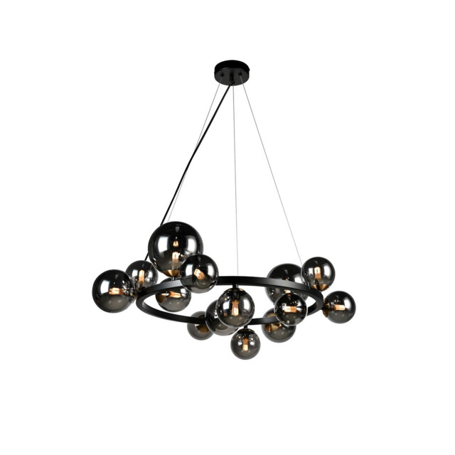 Astros 14 Light Globe Pendant Ceiling Light Matt Black, Mirror Grey, G9 - image 1