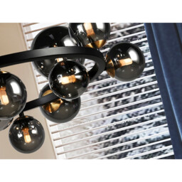 Astros 14 Light Globe Pendant Ceiling Light Matt Black, Mirror Grey, G9 - thumbnail 3
