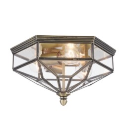 Zeil Flush Ceiling Lamp Bronze, 3 Light IP43, E27 - thumbnail 5
