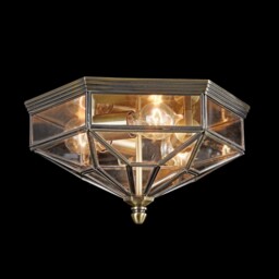 Zeil Flush Ceiling Lamp Bronze, 3 Light IP43, E27 - thumbnail 2