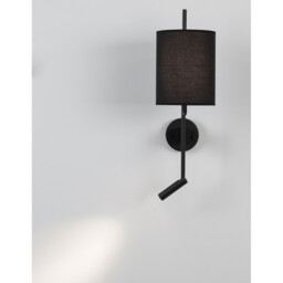 Yama Reading Light Black Fabric Shade, Black Aluminium Adjustable - Switched LED 3W 210Lm 3000K LED E27 - thumbnail 2