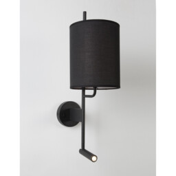Yama Reading Light Black Fabric Shade, Black Aluminium Adjustable - Switched LED 3W 210Lm 3000K LED E27 - thumbnail 3