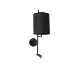 Yama Reading Light Black Fabric Shade, Black Aluminium Adjustable - Switched LED 3W 210Lm 3000K LED E27 - thumbnail 1