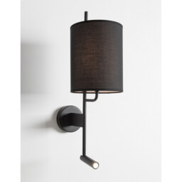 Yama Reading Light Black Fabric Shade, Black Aluminium Adjustable - Switched LED 3W 210Lm 3000K LED E27 - thumbnail 5