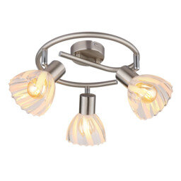 Zachery Ceiling Spotlight Clusters Nickel Matt Satined Glass Shade 3x E14 - thumbnail 1