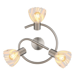 Zachery Ceiling Spotlight Clusters Nickel Matt Satined Glass Shade 3x E14 - thumbnail 3